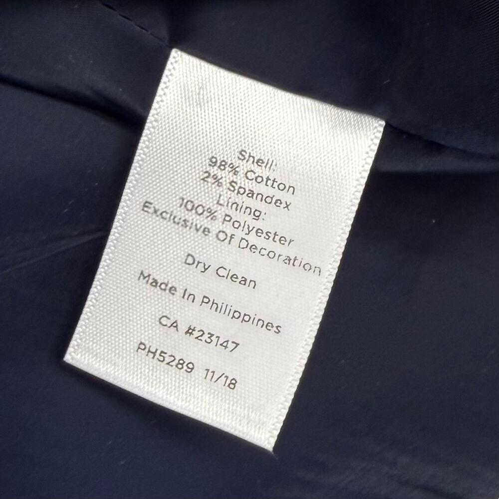 Talbots Navy White Stripe Blazer 16 Plus EUC Seersucker Nautical Coastal Career - Picture 7 of 13